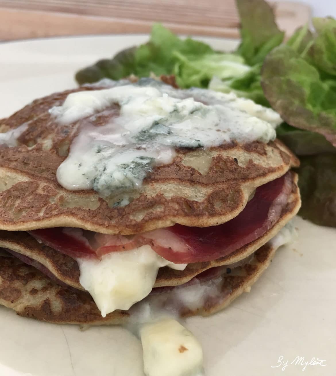 pancakes sales sans gluten à l'aubergine